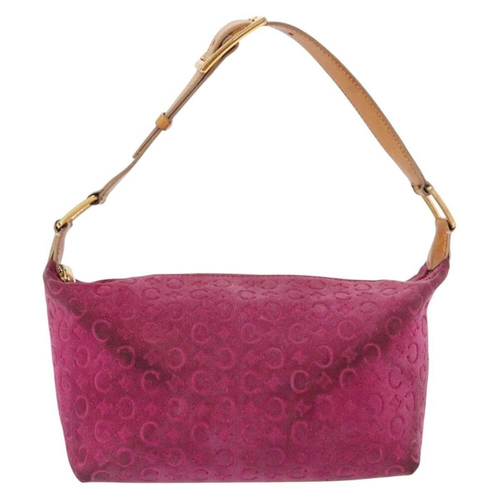 Celine Suede C Macadam Shoulder Bag Pink